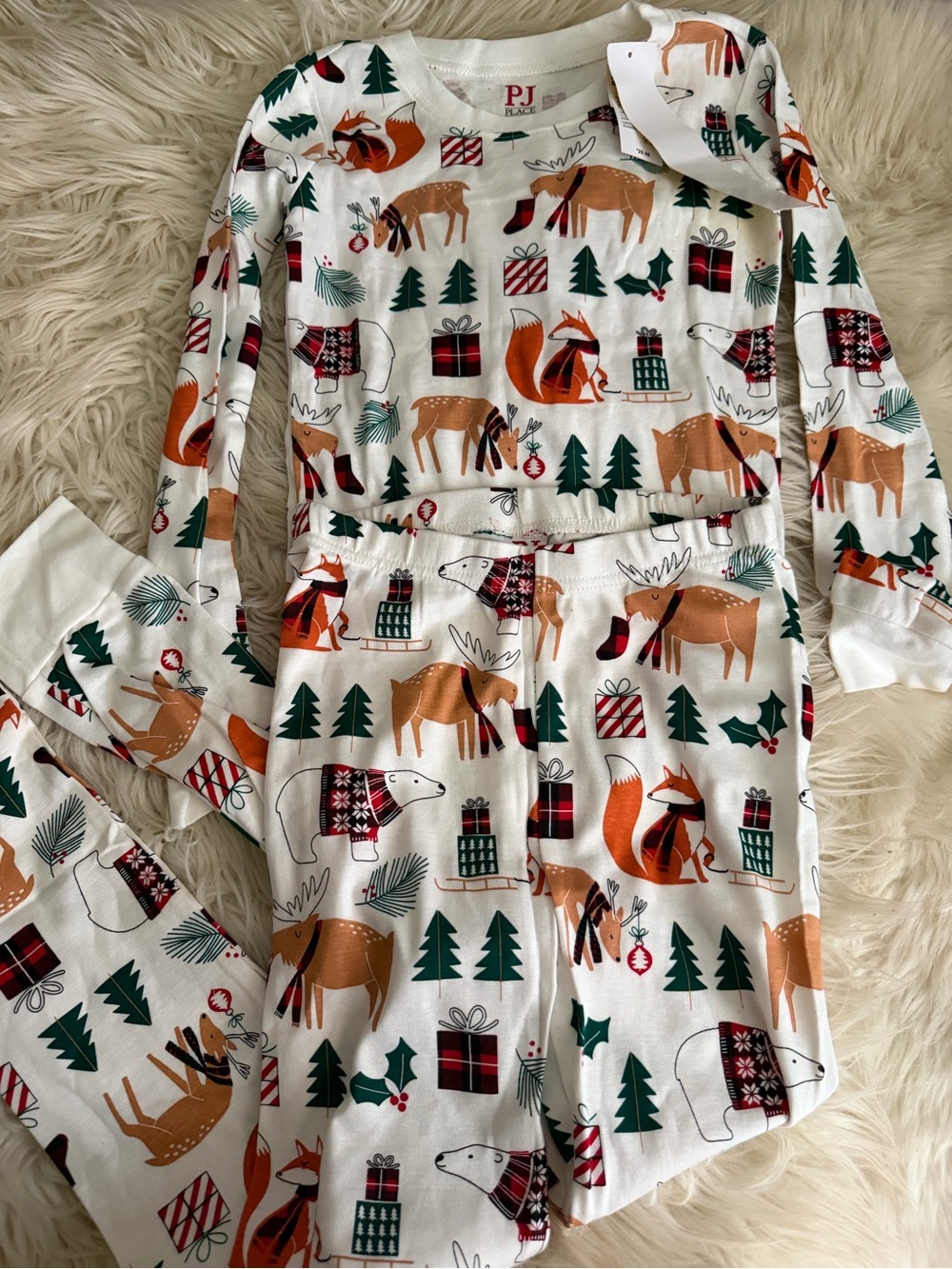 Children’s Place Holiday Forest Animal Pajama Set